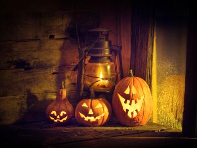 zucche illuminate intagliate halloween