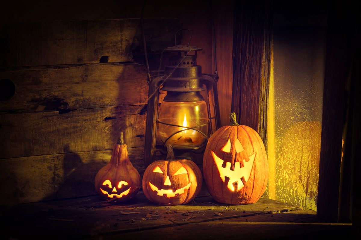 zucche illuminate intagliate halloween