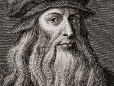 Leonardo da Vinci in un'incisione di Cosmo Colombini