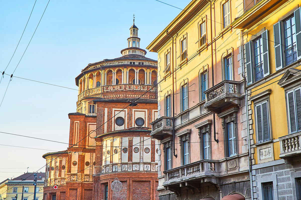 Corso Magenta con la Chiesa di S. Maria delle Grazie sullo sfondo