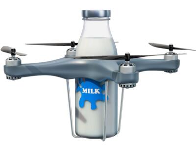 Drone consegna latte
