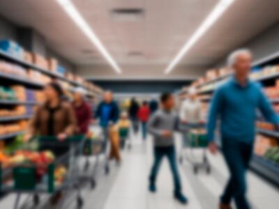 Persone fanno la spesa al supermercato